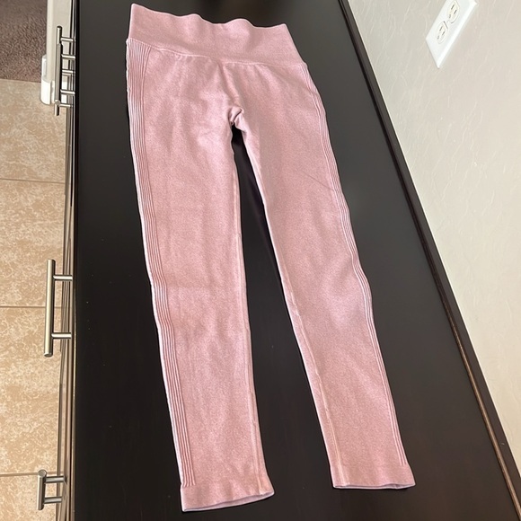 Scrunch back butt lift squat approved leggings, blush pink, high compression, M - Picture 3 of 12